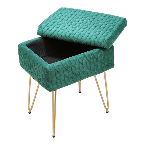 Velvet storage vanity stool - velvet,