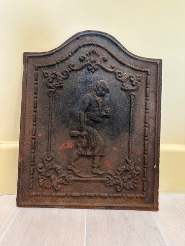 Cast iron fireplace back plate - cast,