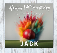 Cricket Birthday Card Personalised Male Boys Girl Son Grandson Brother Nephew
