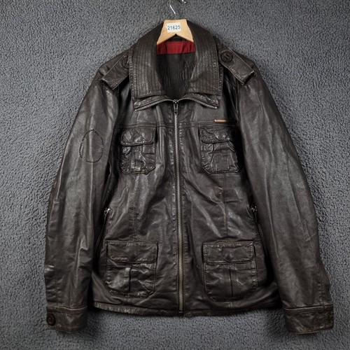 Superdry leather jacket mens - leather,