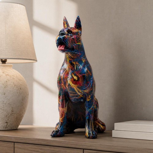 Doberman statue upright - statue, ears