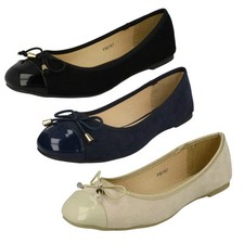 Ladies Spot On Bow Ballerina Shoes Dolly Shoes