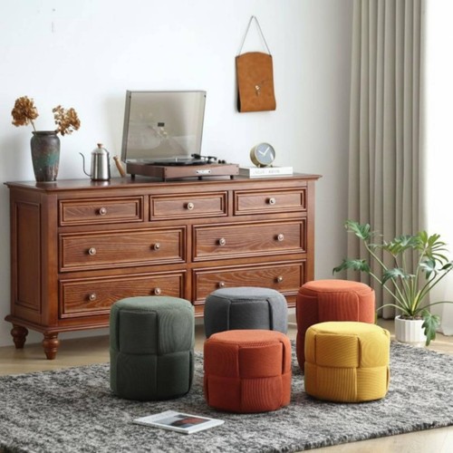 Woven ottoman stool handwoven - woven,
