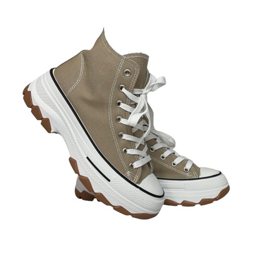 Girls canvas platform trainers - canvas,