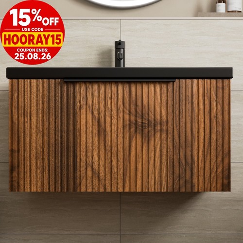 Fluted 800mm bathroom - fluted, vanity