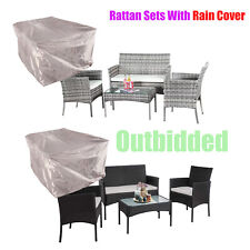Rattan Garden Outdoor Sofa Set Furniture Patio Table Chairs Cushion W/Rain Cover