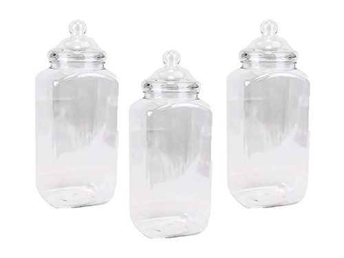 Large plastic sweet jars - 3,