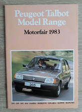 Peugeot Talbot Range Brochure 1983 - 205 305 505 604 Samba Horizon Solara Alpine