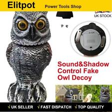 360° Rotating Owl Decoy Deterrent Head Sound Bird Pigeon Crow Scarer Statue Hot