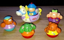 Vintage Hasbro Playskool Weebles Wobble Toys set of 5  with Rocking Horse