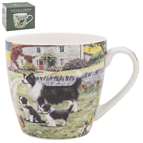 Ceramic breakfast mug - ceramic, collie