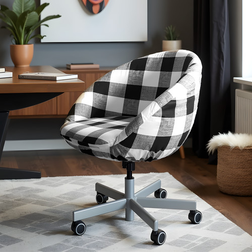 Black buffalo check - black,