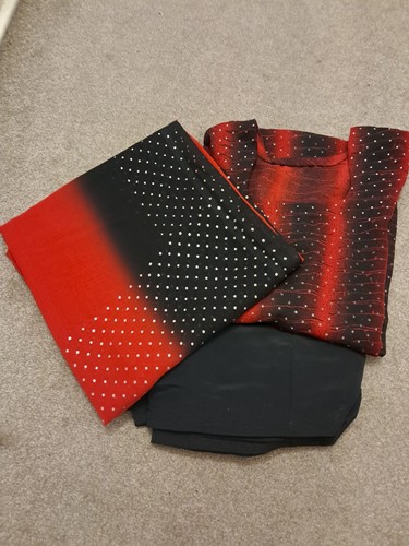 Punjabi suit red black with - punjabi,