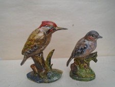 Splendid pair of vintage hand painted ceramic garden birds   NICE DISPLAY PIECES