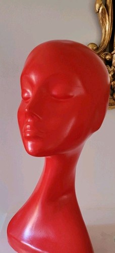 Vintage red manequin head - vintage,