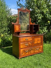 Antique Mahogany And Walnut Dressing Table chest of drawers 