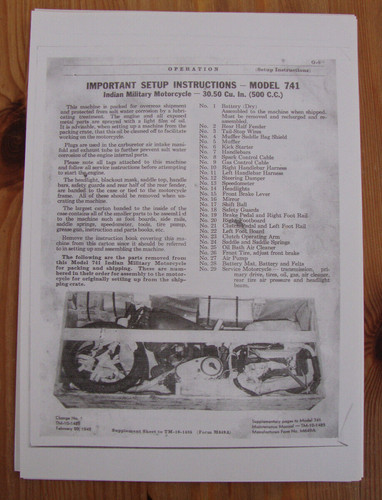 Indian 741b setup instructions - 741b,