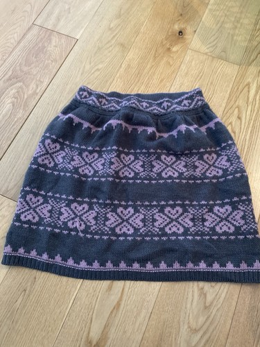 Grey pink thick knitted skirt - grey/pink,