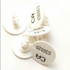 Versapak Numbered Button Security Seal White (Pack 500) - BUTTONNO-WHS