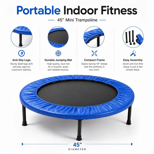 Mini fitness trampoline blue - mini,