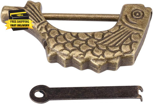 Antique metal locker fish - metal,
