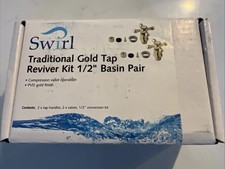 Swirl Traditional Gold Tap Reviver Kit 1/2” Bathroom Pair