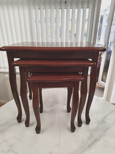Vintage nest tables wood - 3,