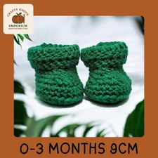 Green  Crochet Baby Booties