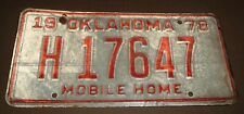 1978 Oklahoma License Plate