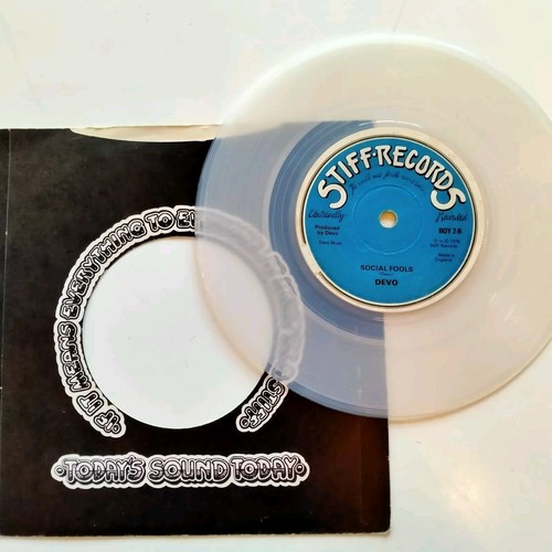 Devo stiff clear vinyl - devo, 7"