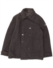 SLAM Mens Pea Coat UK 40 Large Grey Wool AC02