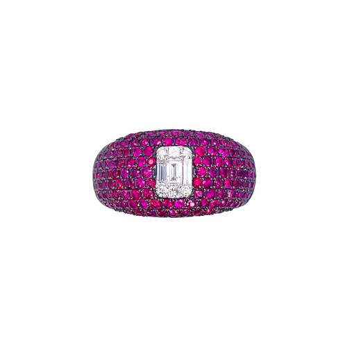 18ct white gold - natural, ruby