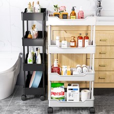 3 Tier Storage Trolley Cart on Wheels Kitchen Bathroom Laundry Narrow Space Rack