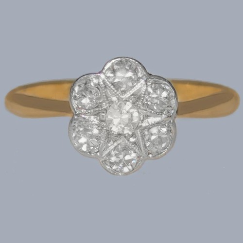 Antique 1920s diamond - 1920s, cluster