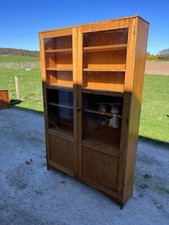 Large oak bookcase cupboard - large,