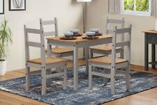Corona Dining Table & 4 Chairs Grey Wax Budget Set by Mercers Furniture®