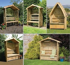 Garden Arbour Seat Pergola Trellis Wood Arch Bench Corner Storage Patio Furnitur