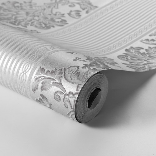 Embossed damask wallpaper - embossed,