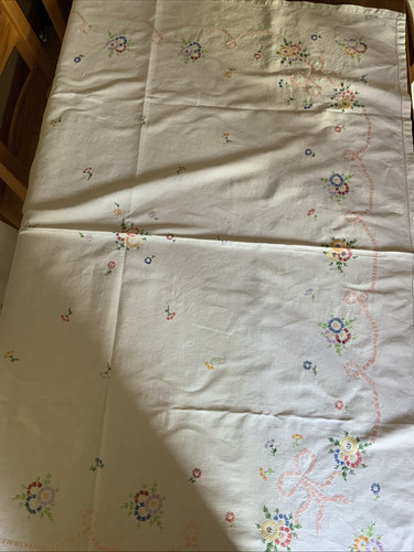 Vintage white square - square, linen