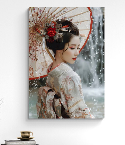 Japanese geisha girl - japanese, canvas