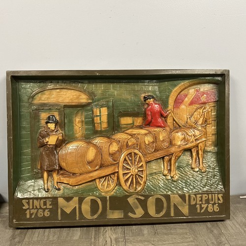 Vtg molson beer sign - molson, relief