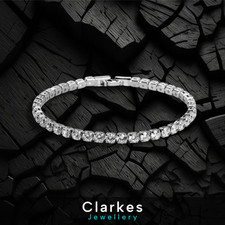 18k White Gold Finished Round Cut Created Diamond Tennis Bracelet