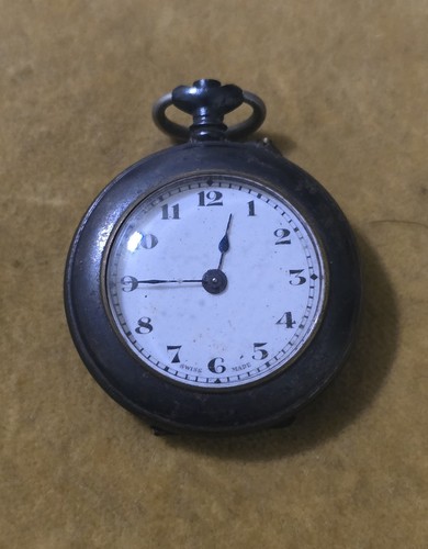 Antique swiss gunmetal pocket - gunmetal,