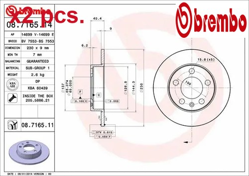 Pcs rear brake - x2, set