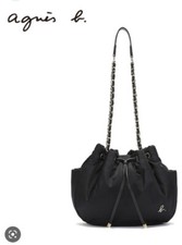 Agnes B Voyage Nylon Chain Shoulder Bag - Black