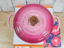 LE CREUSET Signature cocotte ronde 18cm 7in 2qt BERRY Copper Knob Cast Iron NIB