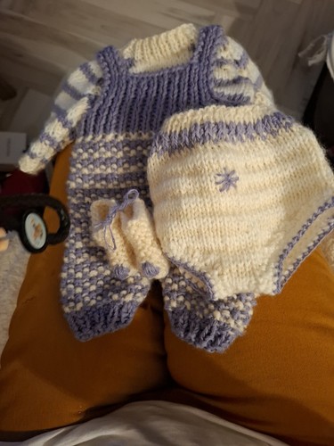 Hand knitted dolls clothes - dolls,