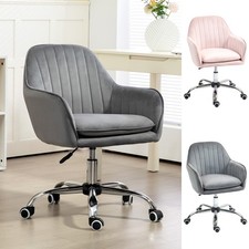 Office Chair, Velvet-Feel Fabric Swivel Desk Chair with Adjustable Height