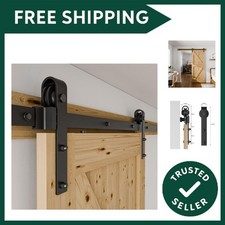 6FT Barn Door Track and Hardware - Durable Carbon Steel for Stylish Interiors