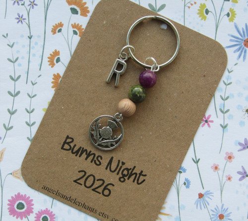 Scottish thistle keyring - scottish,